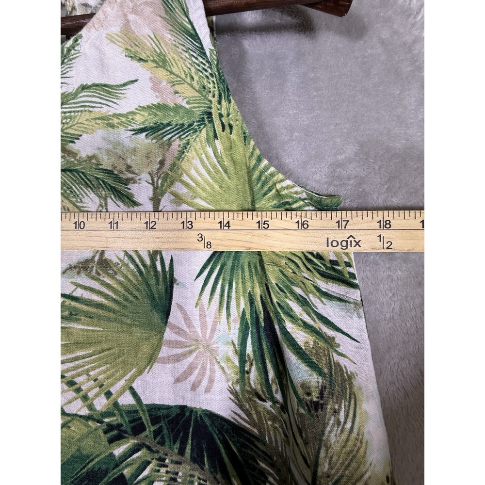 TOMMY BAHAMA Women's Palm Green & White LINEN BLEND DRESS sz S/P Beach Coast - Picture 4 of 13